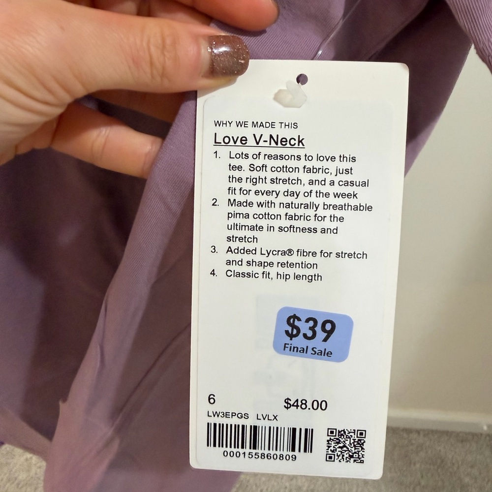 lululemon athletica Purple V-Neck Short Sleeve Top - Picture 2 of 3